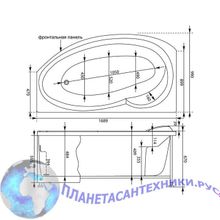 Акриловая ванна Aquanet Jersey 170x100 L