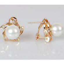 Серьги с жемчугом "Солнышко"