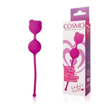 Ярко-розовые вагинальные шарики с ушками Cosmo (136329)