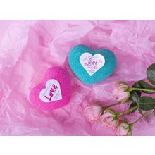 LCosmetics My Love Бурлящий шар для ванны розовый в виде сердца, 155 г