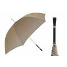 Pasotti - Зонт мужской трость классический коричневый, ручка черный пластик