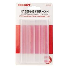 Клеевые стержни 11.3 100мм, прозрачные, 6 шт, Rexant (09-1225)