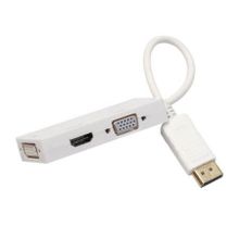 Адаптер DisplayPort M - HDMI  DVI  VGA, 0.2 м, белый, пакет, ORIENT C309W