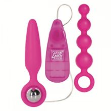 California Exotic Novelties Набор розовых анальных стимуляторов с вибрацией Booty Vibro Kits (розовый)