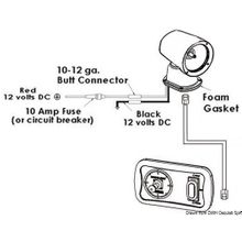 Osculati SS electrically controlled spotlight 12 V, 13.229.12