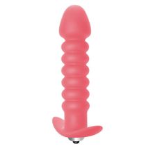 Lola toys Розовая анальная вибропробка Twisted Anal Plug - 13 см. (розовый)