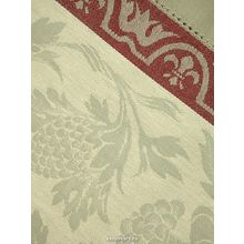 Скатерть бежевая с красными узорами, 150х250, арт. 122