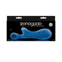 Синий мастурбатор с вибростимулятором мошонки Renegade Ball Tugging Stroker (95450)