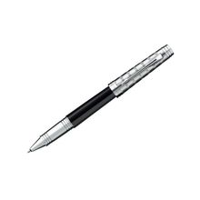 S0887910 - Роллер - ручка Parker Premier LANCASTER черный хром, линия письма F