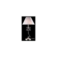 Настольная лампа с хрусталем 1087 1 хром + серебристый + прозрачный хрусталь Strotskis