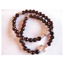 Браслет cross (крест) из граненого граната