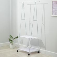 Стойка для одежды с 2-я полочками, 55×42×160 см, цвет белый