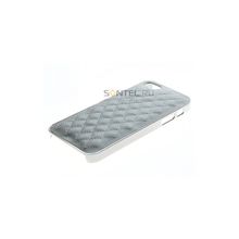 Задняя накладка для iPhone 5 кожа ромбы серая 00020888