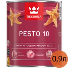 ТИККУРИЛА Песто 10 база A белая эмаль по металлу и дереву (0,9л)    TIKKURILA Pesto 10 base A эмаль по металлу и дереву матовая (0,9л)