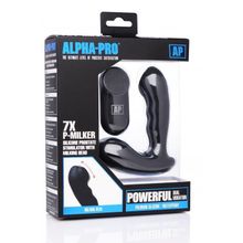 XR Brands Черный стимулятор простаты Alpha-Pro 7X P-Milker Silicone Prostate Stimulator with Milking Bead (черный)