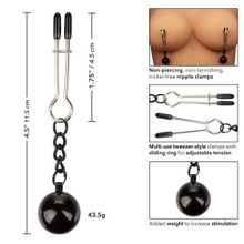 Утяжеленные зажимы-прищепки для сосков Nipple Grips Weighted Tweezer Nipple Clamps (235375)