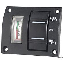 Osculati 2-battery panel with tester, watertight, 14.100.04