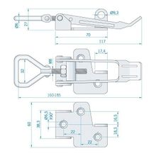 Roca Замок патефонный из нержавеющей стали Roca 904122 160 - 185 мм особо большой регулируемый