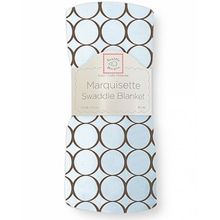 SwaddleDesigns Marquisette Brown Mod Circles пастельно-голубая