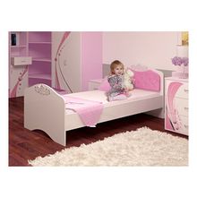 Кровать со стразами классик Принцесса (белая спинка) (Размер кровати: 90Х160, Комплектация: С ящиком)