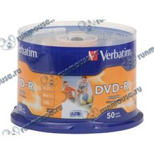 Диск DVD-R 4.7ГБ 16x Verbatim "43533", Printable, пласт.коробка, на шпинделе (50шт. уп.) [49293]