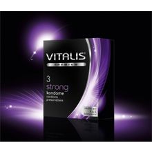 Презервативы с утолщенной стенкой VITALIS PREMIUM strong - 3 шт. прозрачный