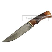 .Нож Медведь-4 (дамасская сталь), кожа+дерево
