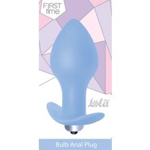 Lola toys Голубая анальная пробка с вибрацией Bulb Anal Plug - 10 см.