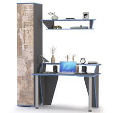 Нижегородмебель и К Место для школьника Индиго № 7 цвет тёмно серый граффити ID - 295810