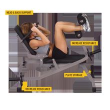 Body Solid Скамья горизонтальная для тренировки мышц брюшного пресса Body-Solid GAB100 на свободных весах
