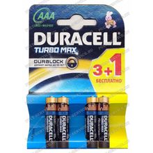Батарейка Duracell LR03 (AAA) (1,5V) Turbo Max блист-3+1