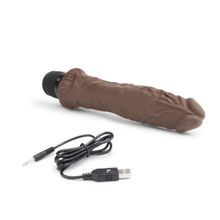 Коричневый вибратор-реалистик 8  Girthy Realistic Vibrator - 24,5 см. (коричневый)