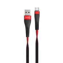 Кабель USB 3.1 Type C(m) - USB 2.0 Am - 1.2 м, плоский, нейлон, красный черный, Hoco U39