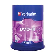 DVD+R диск 16х Verbatim 4.7 Гб, 100 дисков.