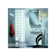 Акватон Мебель для ванной Танго 60 (бело-черный) - Зеркальный шкаф Танго со светильником левый