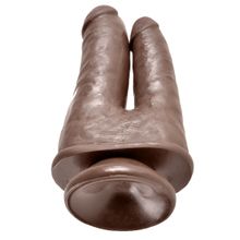 Коричневый анально-вагинальный фаллоимитатор Double Penetrator - 20,9 см. Коричневый