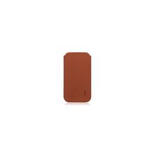 чехол SOX KSF 04 I5 для iPhone 5, коричневый, мягкая кожа, вытяжной язычок