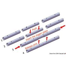 Osculati Straight line pole connector 150 mm 22x1.2 mm, 48.420.36