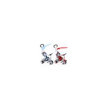 Велосипед 3-х колесный Lider Kids TR-39, с управляющей ручкой, корзина для игр, подножка, рюкзак, синий красный (1-3 года)