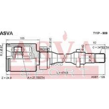 Шрус Внутренний (Oem-Исполнение) | Прав | Toyota  Camry Mcv30, Windom Mcv30, Lexus  Es300, Harrier Acu30 27 ASVA арт. TYIP909
