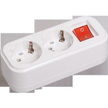 Колодка розеточная   CLASSIC 2-местный, с выключателем, с заземлением, KYP11-16-02-00-ZK | код. KYP11-16-02-00-ZK |  IEK