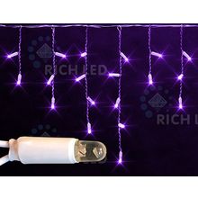 Rich LED RL-i3*0.5-CT V Уличная светодиодная Бахрома 3x0.5 м, фиолетовый, пост свечение, провод прозрачный