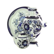 Набор самовар-шар электрический 3 литра с художественной росписью "Гжель" арт. 103568