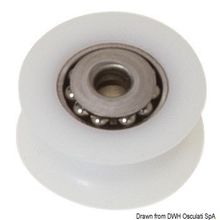 Osculati Delrin pulley w SS balls 20 mm Ø 8, 55.244.01