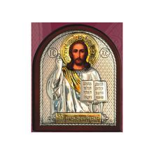 Икона Иисуса Христа Спасителя, ЮЗЛ (серебро 960*, золочение) в рамке Классика