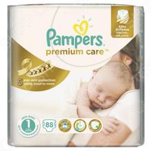 Pampers Premium Care 2-5 кг, размер 1, 88 шт.