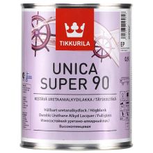 ТИККУРИЛА Уника Супер 90 лак глянцевый (0,9л)   TIKKURILA Unica Super 90 лак по дереву глянцевый (0,9л)