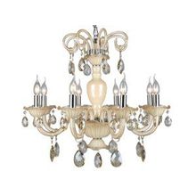 Подвесная люстра "свечи" OML-306 хром бежевый прозрачный хрусталь E14 8*40W 220V арт.OML-30603-08