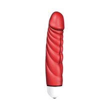 Красный вибратор с рёбрышками Mr. Big Intense - 18,4 см. Красный