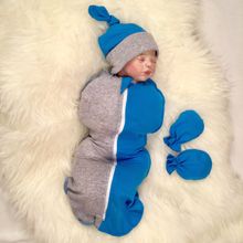 СуперМаМкет Комплект: кокон "Небесный меланж" + шапочка + антицарапки plml-01013 синий